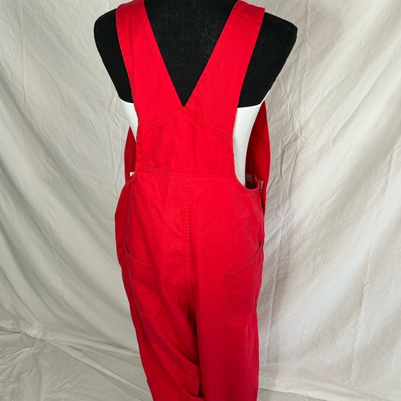 Game Bibs Red Denim Overalls - Picture 7 of 12